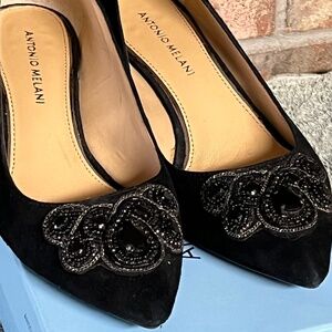 Antonio Melani Glorious Black Suede Pumps Size 8M NIB